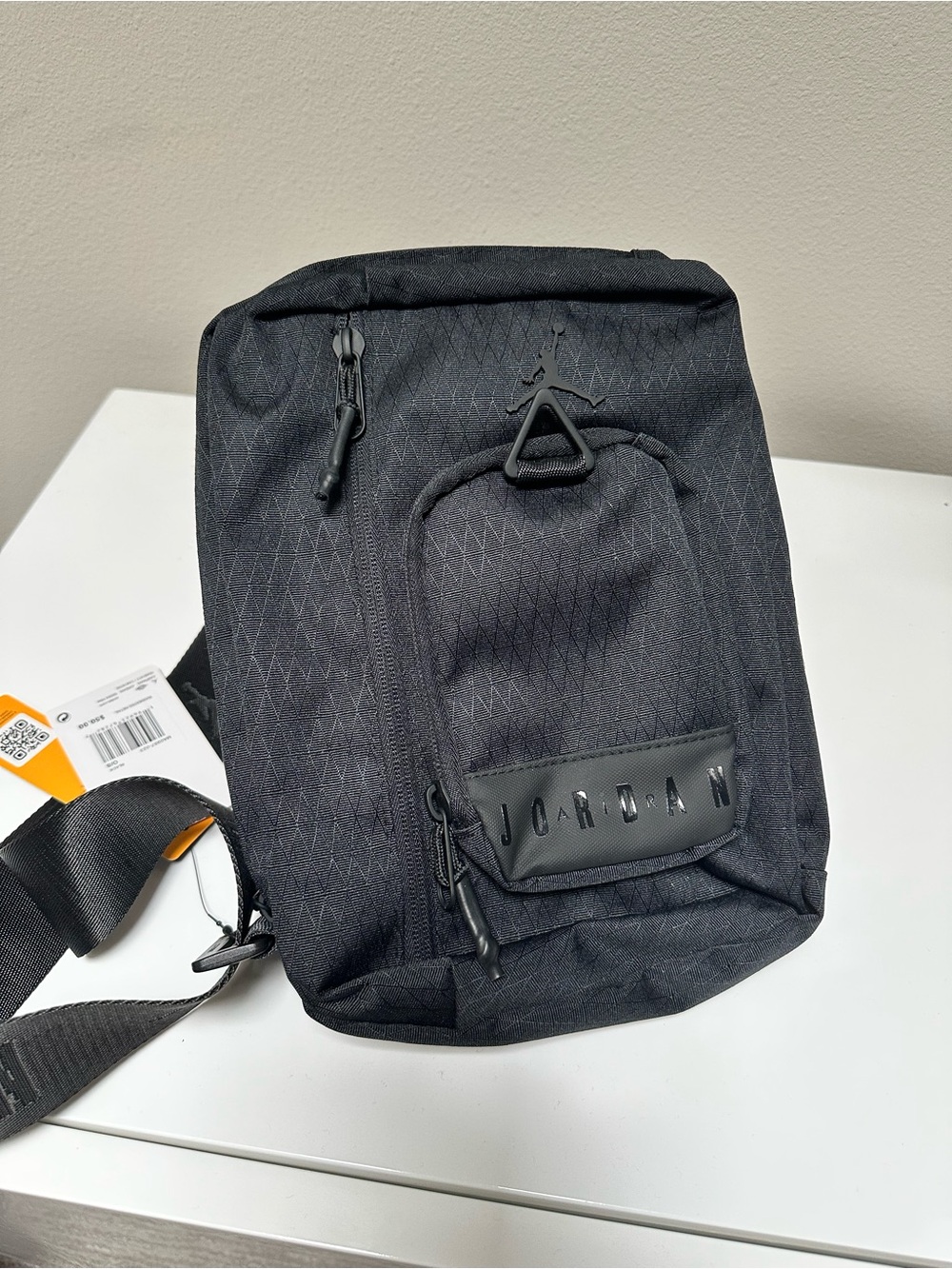Jordan Black Small Sling Bag with Front Pocket